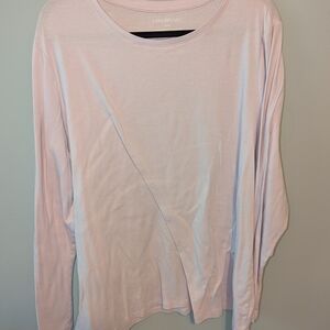 Lane Bryant Relaxed Pink Long Sleeve Tee